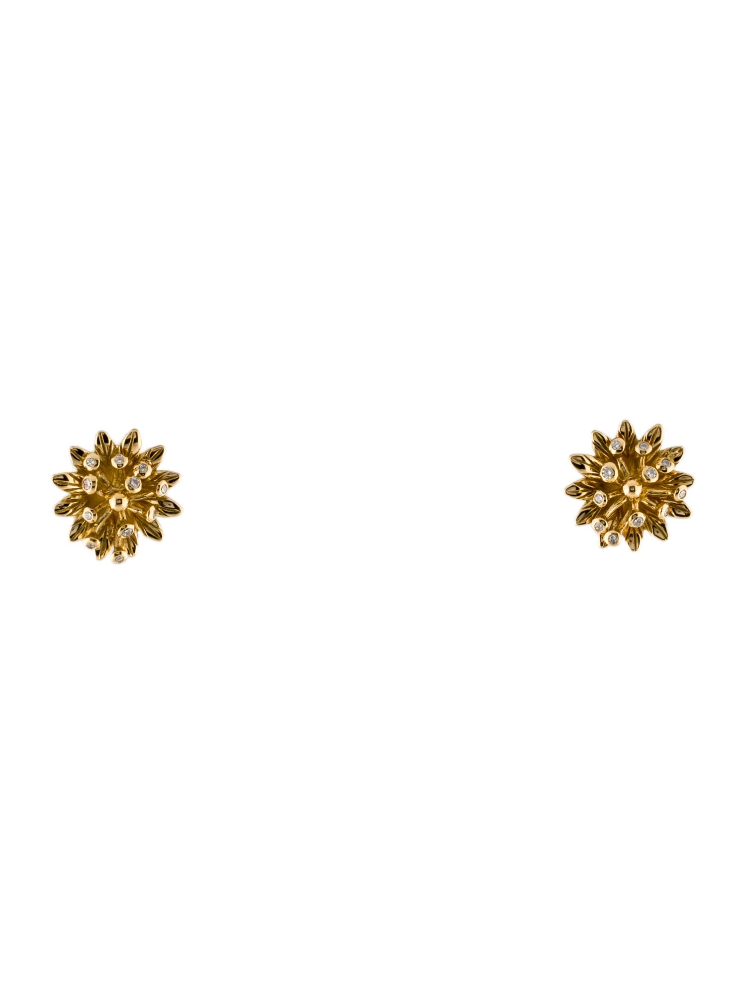 Gucci 18K Diamond Floral Stud Earrings